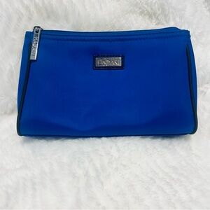 Hadaki Scoop Pod Carry-All Cosmetic Bag Blue Cosmetic Bag with Silver Zipper
